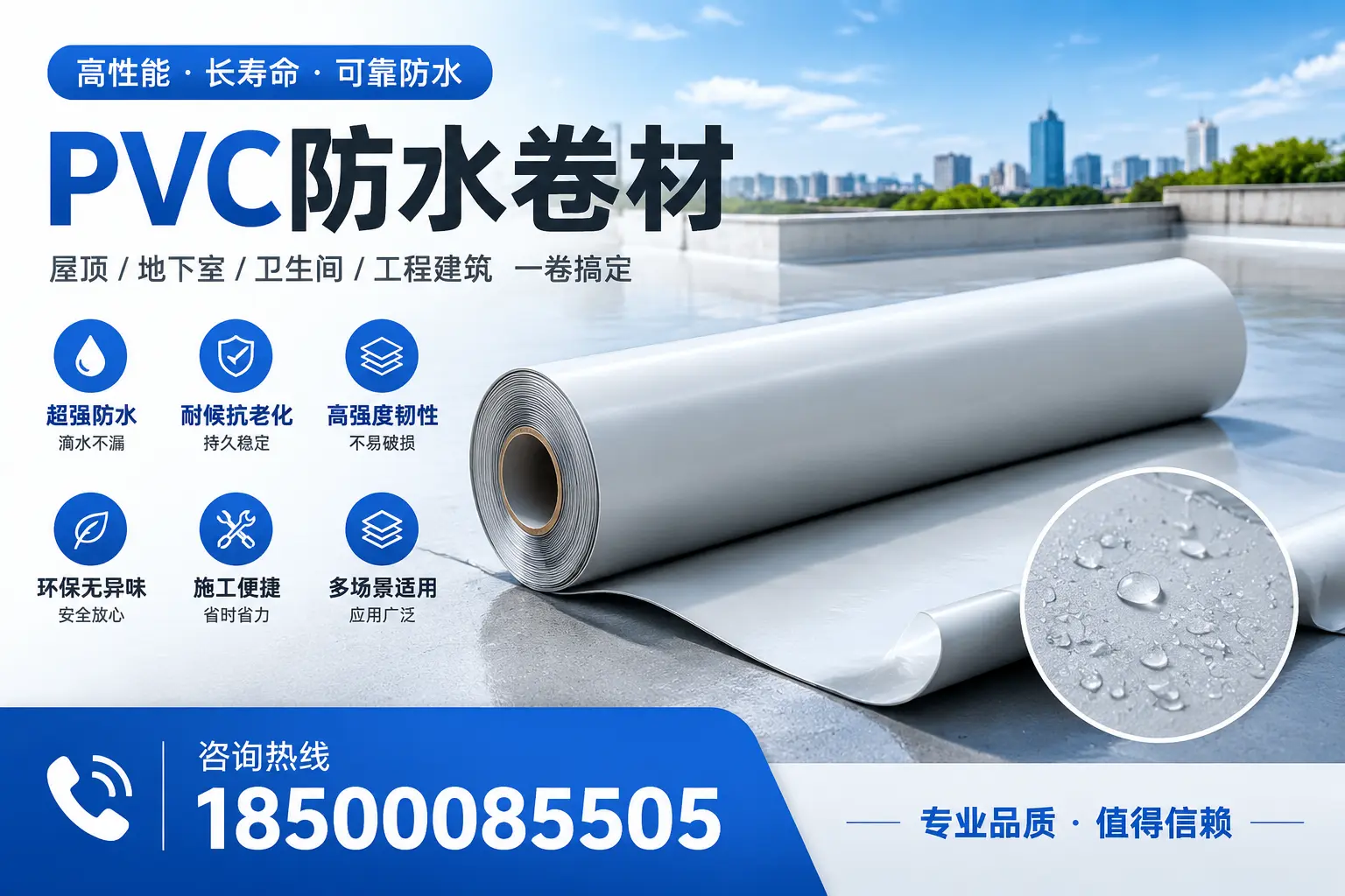 PVC防水卷材的防水效果评测,适合吕梁的科学依据